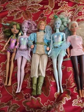 Mattle Barbie Dolls Fair Topia,BlueSparkle,WonderWolf,Clawdeen,SlumberParty,Ken