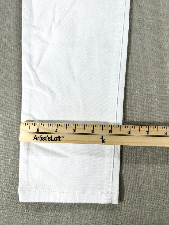 Pantalones de mezclilla para mujer Iman talla 8T blancos ajustados al tobillo 31,5 entrepierna nuevos con etiquetas #3882 Foto 3 de 4