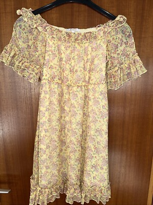 Clockhouse Minikleid Carmenausschnitt mehrfarbig Gr. 36