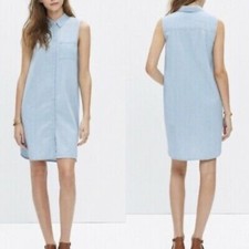 Madewell Womens Dress Size S Light Blue Chambray Shirt Dress