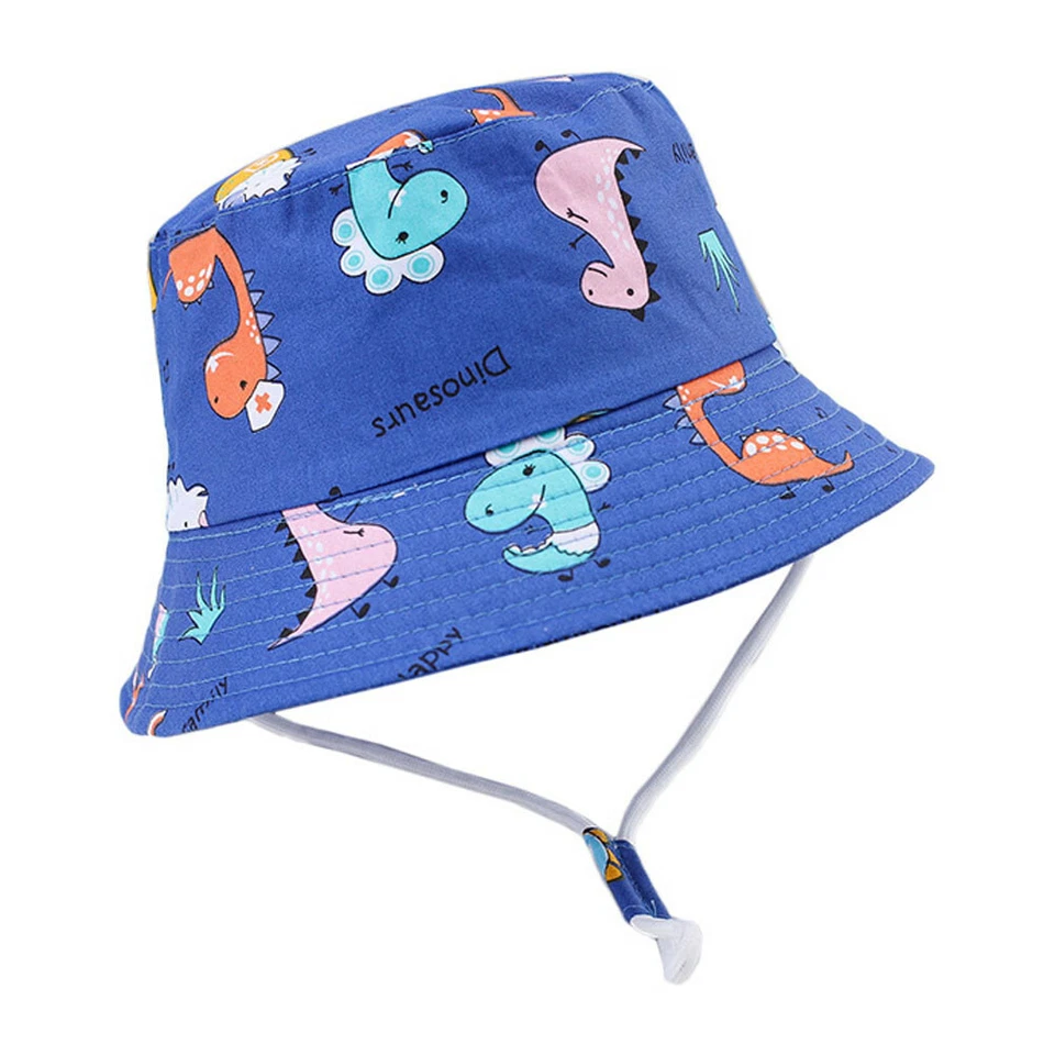 Sombrero para el sol cubo dibujos animados bebé niño pequeño verano niños niñas niños playa jugar gorras 1-3 años Foto 3 de 4