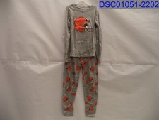 NFL Boys Medium Cleveland Browns Gray Pajama Set Long Sleeve Shirt and Pants