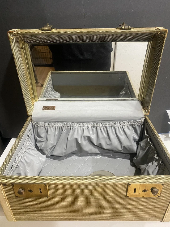 H Koch & Sons Aviation Luggage Hard Shell Brown Carry On Suitcase USA 50s Rare - Image 2 of 4