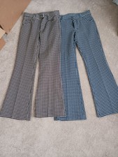 Real Vintage LEE poly pants. EUC Brown or Navy w white stripes must see 