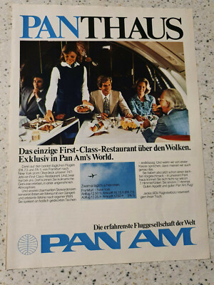 Konvolut PAN AM ''PANTHAUS'' Airline Restaurant Werbung 1976 advertising