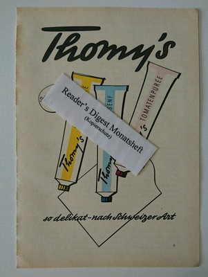 Advertisement A5: Thomy's Mayonnaise Tomato Puree 1960 (230716250)