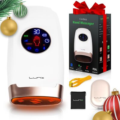 Lunix LX7 Touchscreen Electric Hand Massager with Compression, Pressure Point...