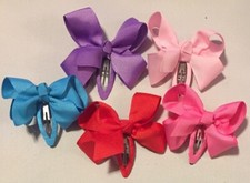 Lot Of 5 Girls Hair Bows, Hair Accessories, Colorful, 3  NEW
