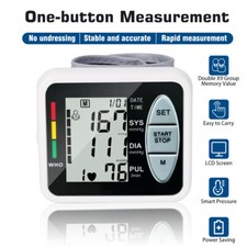2 User Blood Pressure Monitor Wrist Automatic Digital BP Machine LCD Heart Rate