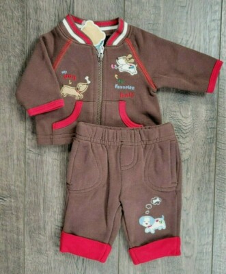 Baby Boy New Child Mine Carter's Preemie My Dog 2pc Jacket Outfit