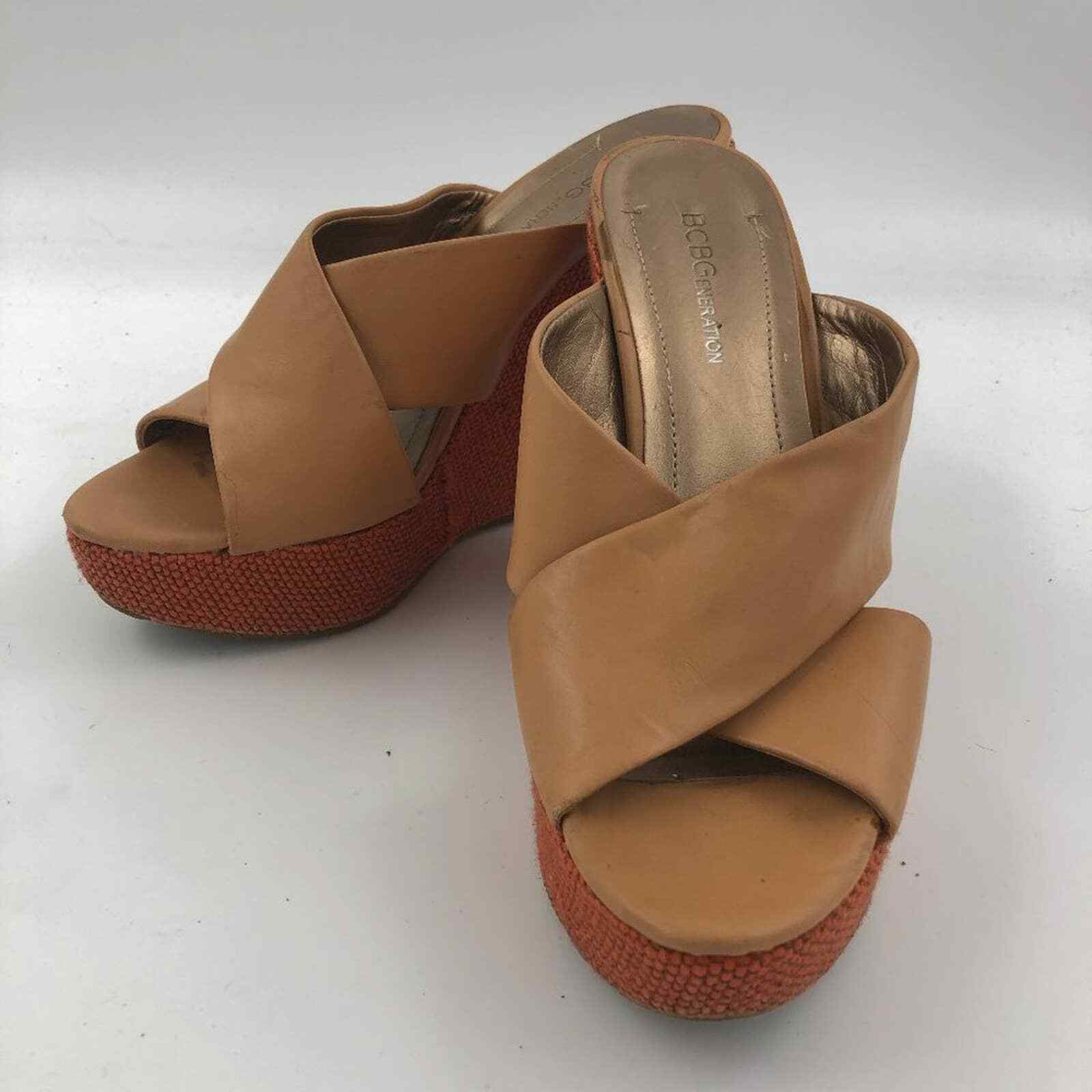 BCBGeneration 'Imagene' Platform Wedge Sandals Ta… - image 3