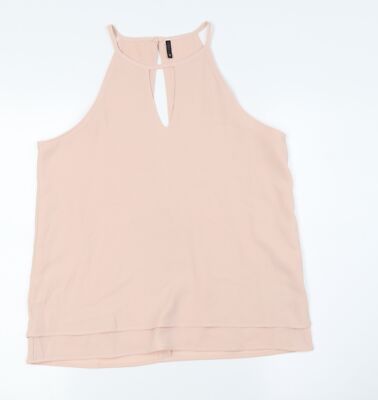 Be Only Damen rosa Polyester Basic Bluse Größe 10 Neckholder