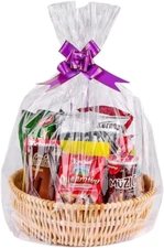 Clear Basket Bags 20Pack Large Cellophane Gift Bags for Baskets Cellophane Wrap 
