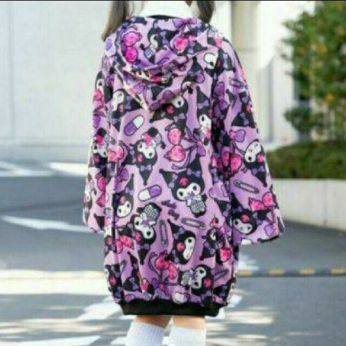 Sanrio Kuromi Zip Hoodie Purple Limited ACDC RAG Kawaii Punk One Size ...