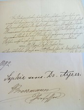 Sculptor Gustav Bro&szlig;mann (1830-1897): signed lease Dresden 1892