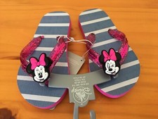 NWT Disney Store Minnie Mouse Flip Flops Sandals Shoes Girls many sz Blue Pink
