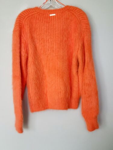 MICHAEL Michael Kors Orange Sweater Ribbed Angora V-Neck Oversize Ariana Grande - Picture 6 of 7
