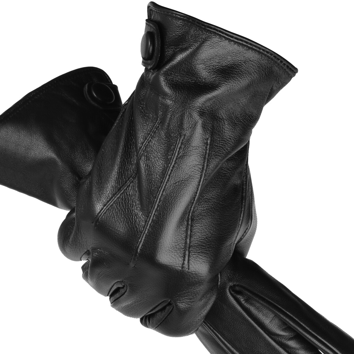 Men's GENUINE SHEEPSKIN soft leather winter gloves w/Cashmere lining M L XL  Gift