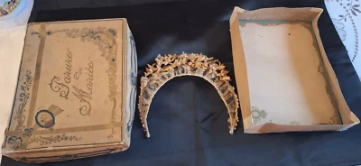 Ancienne parure de Mariée Tiare 1948 en boite / Old Bridal Tiare set 1948 in box - Photo 1/4
