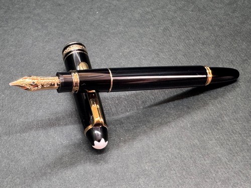 MONTBLANC MEISTERSTUCK 114 MOZART Black GT Fountain Pen 14K 585 Gold-Nib/M - 第 1/23 張圖片