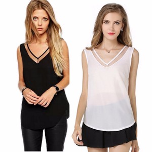 black chiffon sleeveless top