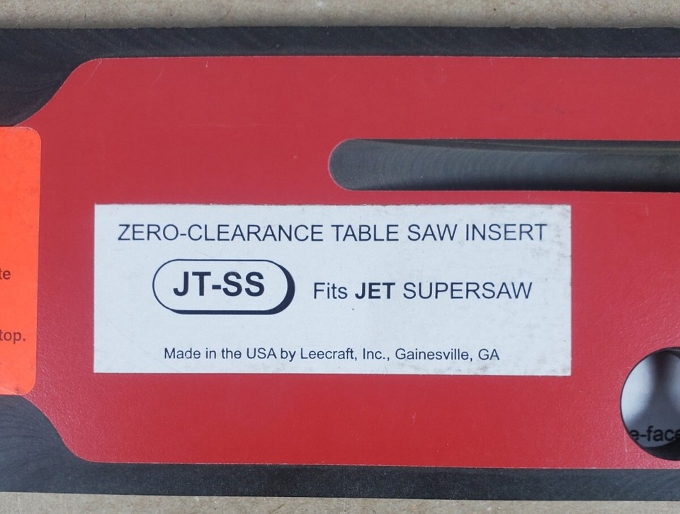 Zero Clearance Table Saw Insert For Jet Super Saw - Reduces Chip-Out