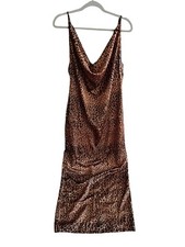 Pretty Little Thing Dress Womens 16 90s Y2K Party Cocktail Animal Print Boho