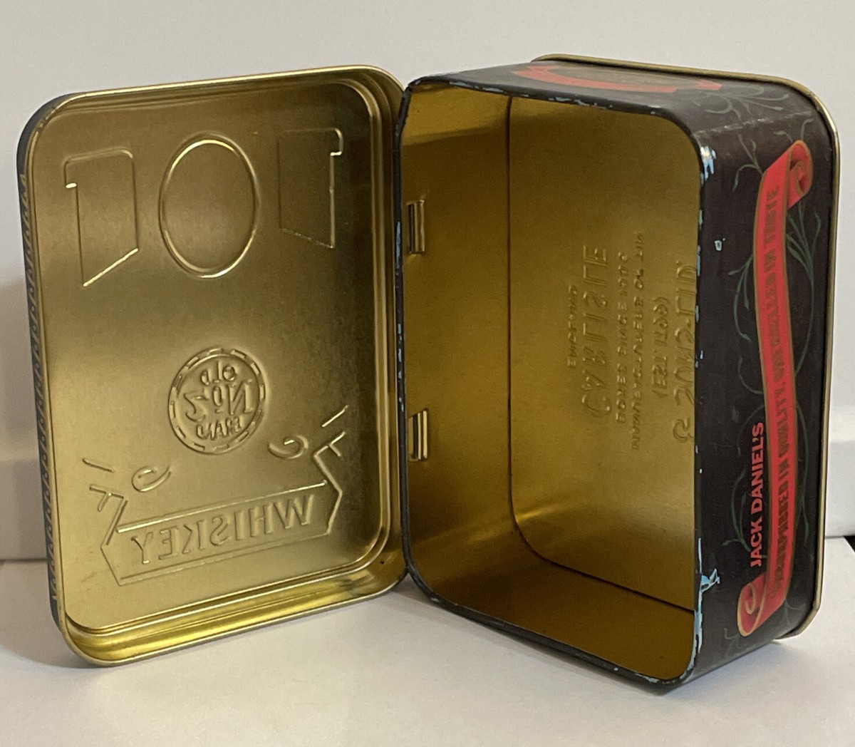 【英国アンティーク】British Drug Houses ゴールド金属缶 Vintage Hudson-Scott & Sons-Ltd Carlisle England Jack Daniels