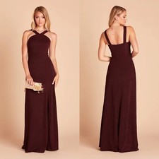 Birdy Grey Gene Cabernet Crepe Bridesmaid Maxi Dress Size XS NWT Formal