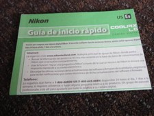 Nikon CoolPix L6 Rapid Guide Instruction Sheet Guia ESPANOL SPANISH ONLY
