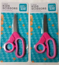 Kids Scissors Blunt Tip Easy Grip 5 Inch Pink LOT of 2 Fiskars School Children