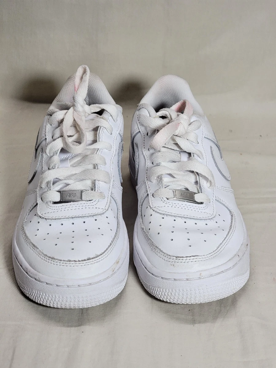 Nike Air Force 1 Low GS Kids White Sneakers 314192 117 Size US 5.5Y