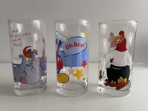 IXL Vintage Warner Bros Glasses 1997 x 3- Foghorn Leghorn, Mickey Mouse & Dumbo