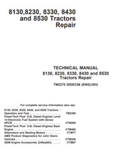 John Deere 8130 8230 8330 8430 8530 Tractor Service Repair Manual  Tm2270