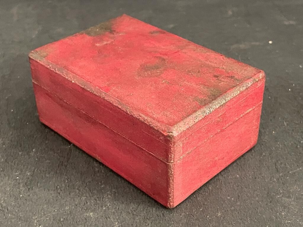 VINTAGE RARE HANDMADE WOODEN OLD COLORED JEWELRY STORAGE