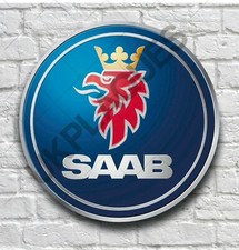 SAAB 2FT GARAGE WANDSCHILD PLAKETTE OLDTIMER OLDTIMER LKW WERKSTATT AUTOMOBILIA