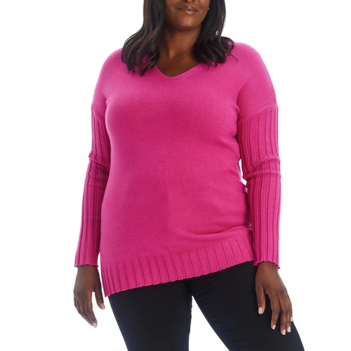 Neu mit Etikett Adyson Parker Damenpullover V-Ausschnitt weich Strick Tunika Oberteil Pulli 2X - Bild 2 von 7