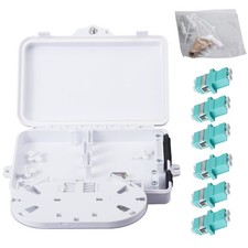 6 Port LC OM3 Fiber Distribution Box Optical Terminal Wall Mount ABS Plastic