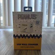 Peanuts Dual Port USB-C  USB-A Ports Fast Charging Wall Charger