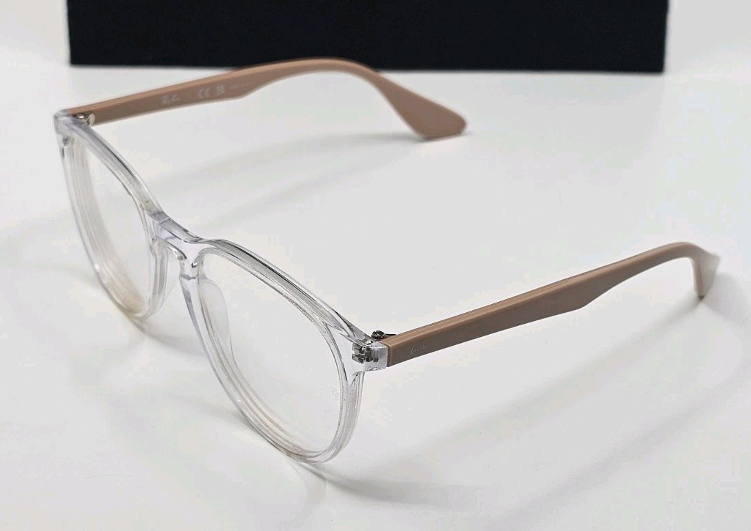 RAY-BAN RB 7046 5953 TRANSPARENT BEIGE AUTHENTIC EYEGLASS 51-18 Frames Only NEW RAY-BAN RB 7046 5953 TRANSPARENT BEIGE AUTHENTIC  main image 2
