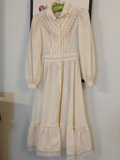 Vintage Gunne Sax by Jessica Ivory Lace Prairie Long Maxi Dress 1970  s Wedding