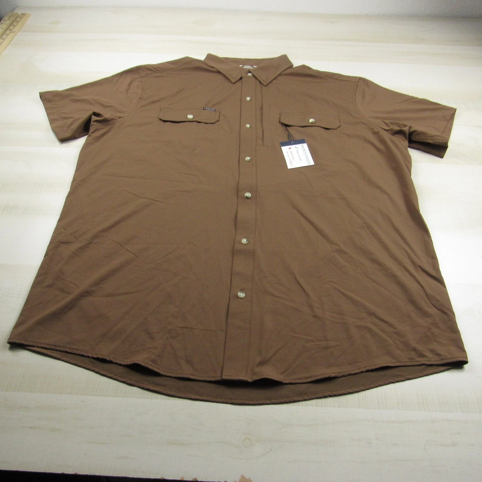 Poncho Shirt Men 2XL XXL Brown Slim Fit Button Down Vented Outdoor Fishing
Opens in a new window or