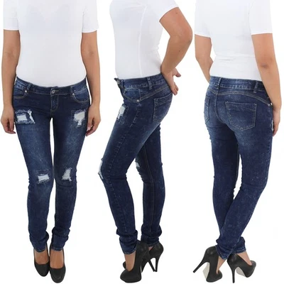 SOTALA Damen Hüfthose Skinny Hose Hüftjeans Röhrenjeans Slim Fit Jeans Mit rissen Blau