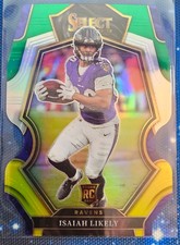 2022 Panini Select #110 Green Yellow Isaiah Likely Die-Cut Premier Rookie Card. rookie card picture