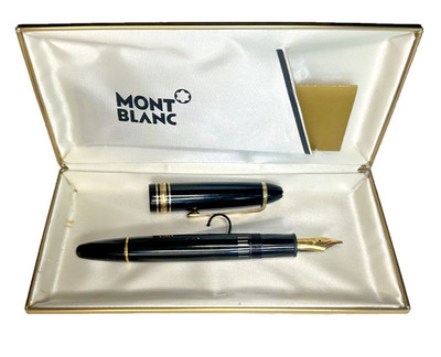 Montblanc Meisterstück 146 Fountain Pen 14K Gold Nib Black Resin Germany w Box