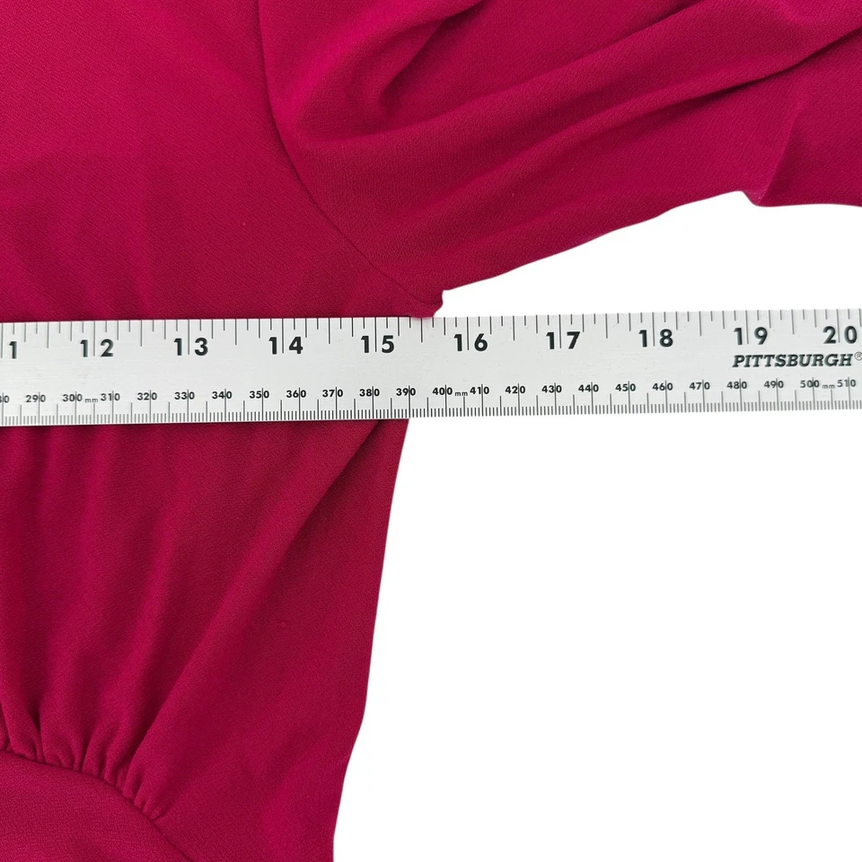 Narciso Rodriguez by Design Nation Pink Ruffle Peplum Long Sleeve Top Women's XS - Image 4 of 4