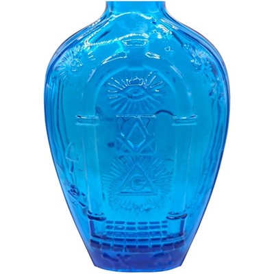 Vintage Blue Masonic Symbol Bottle Federal Eagle Marked Old Sturbridge Village