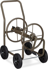 Carrello Avvolgitubo Da Giardino, Carrellino Mobile per Acqua in Metallo, 4 Rote