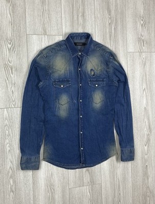 Takeshy Kurosawa Jeans Button Shirt Blue Mens Size S