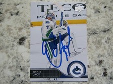 Vancouver Canucks Eddie Lack Signed Autographed 2014-15 Upper Deck Mint